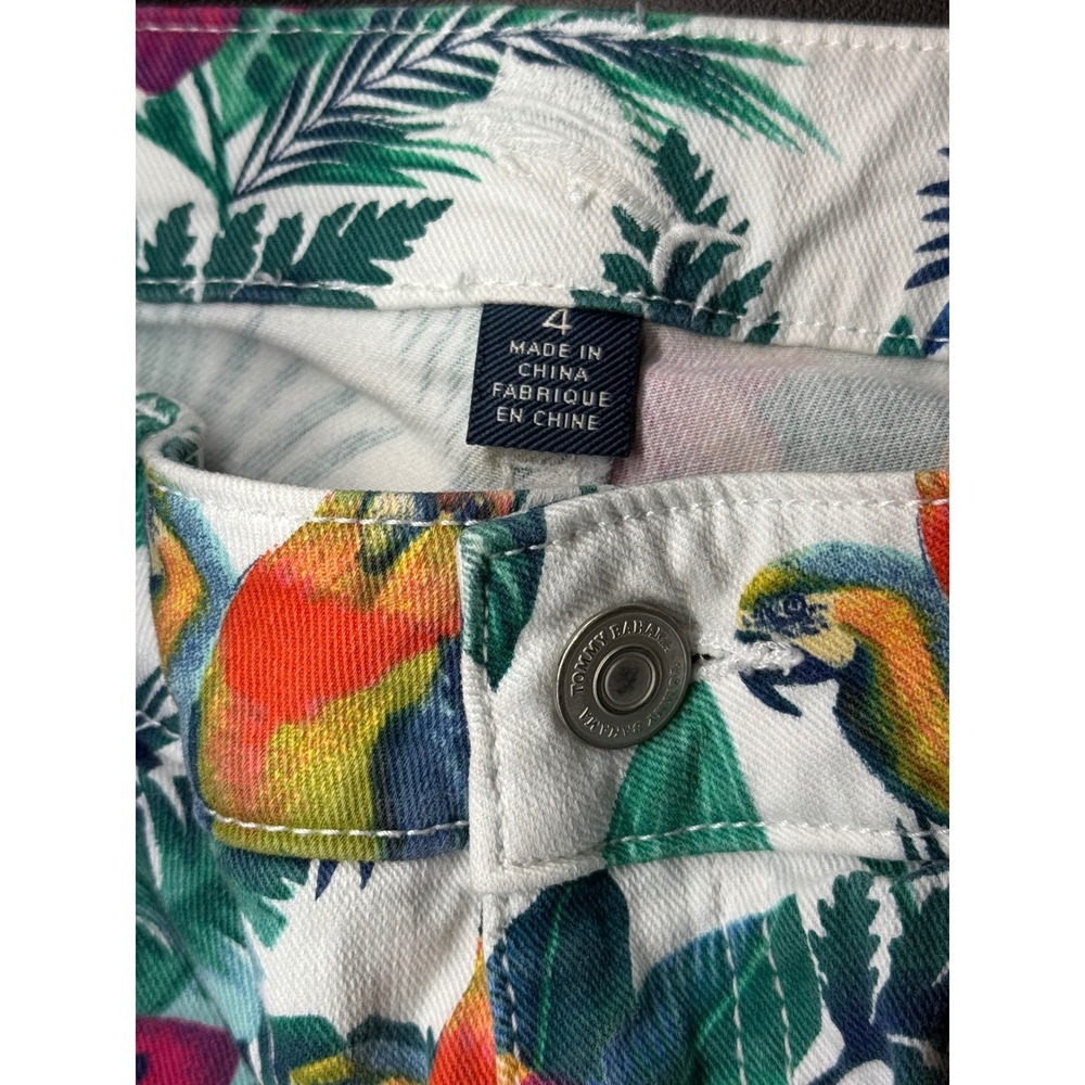 Tommy Bahama‎ Skinny Floral Parrot Print Pants Bright White Size 4 - Picture 3 of 9